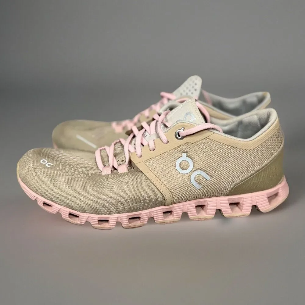 On Running Cloud Women’s Size 8 (EU 39) Tan Pink Athletic Swiss Engineering